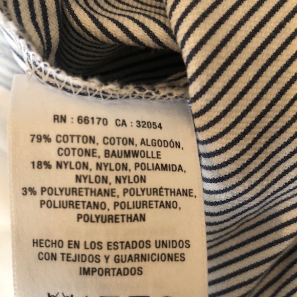 Anthropologie Designer Pants White w/Blue pinstripes EUC - Picture 7 of 7